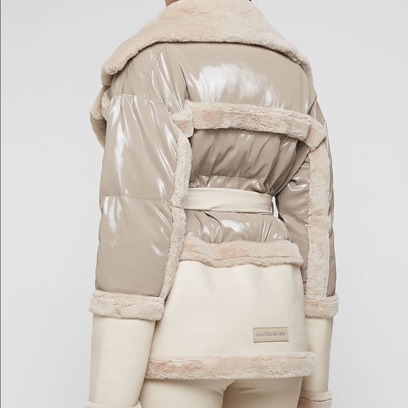 HIGH SHINE & PLUSH PUFFER JACKET - BLACK - Picture 10 of 10